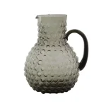 3R Studios 80 fl. oz. Smoked Glass Hobnail Pitcher, Gray thumbnail 1