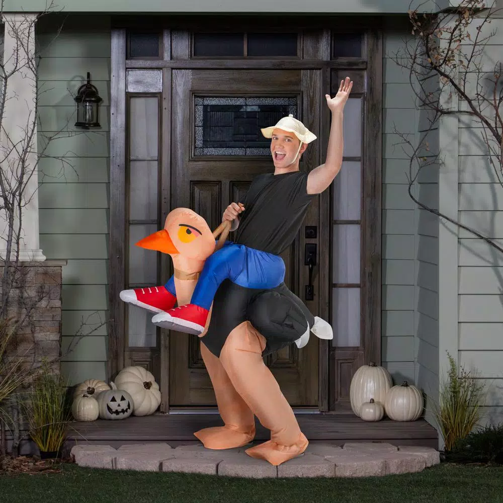 Gemmy Adult Inflatable Ollie Ostrich Costume - Funny Halloween Inflatable Costume