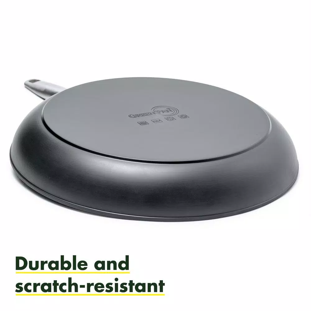 GreenPan Chatham 8 in. Hard-Anodized Aluminum Ceramic Nonstick Frying Pan, Gray
