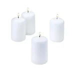 Light In The Dark White Unscented Pillar Candles, 3 in. x 2 in. (Set of 4) thumbnail 1