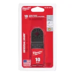 Milwaukee 1-5/8 in. Wood Flush Cut Oscillating Multi-Tool Blade, Fine Tooth Carbon Steel (10-Pack) thumbnail 1
