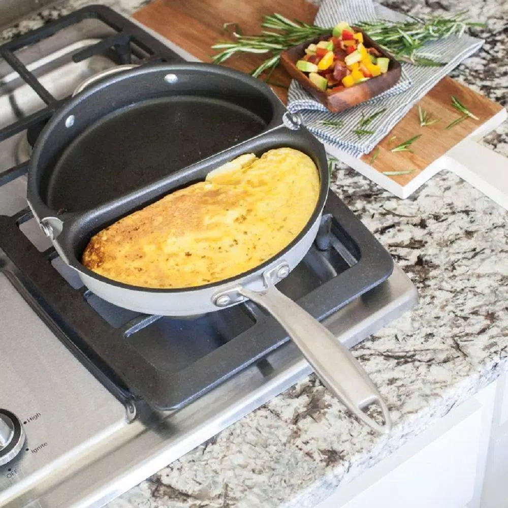 Nordic Ware Aluminum Nonstick Frittata and Omelet Pan with Hinge Design