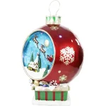 Fraser Hill Farm 34.5 in. Musical Santa and Flying Sleigh Ornament with LED Lights, Red thumbnail 3