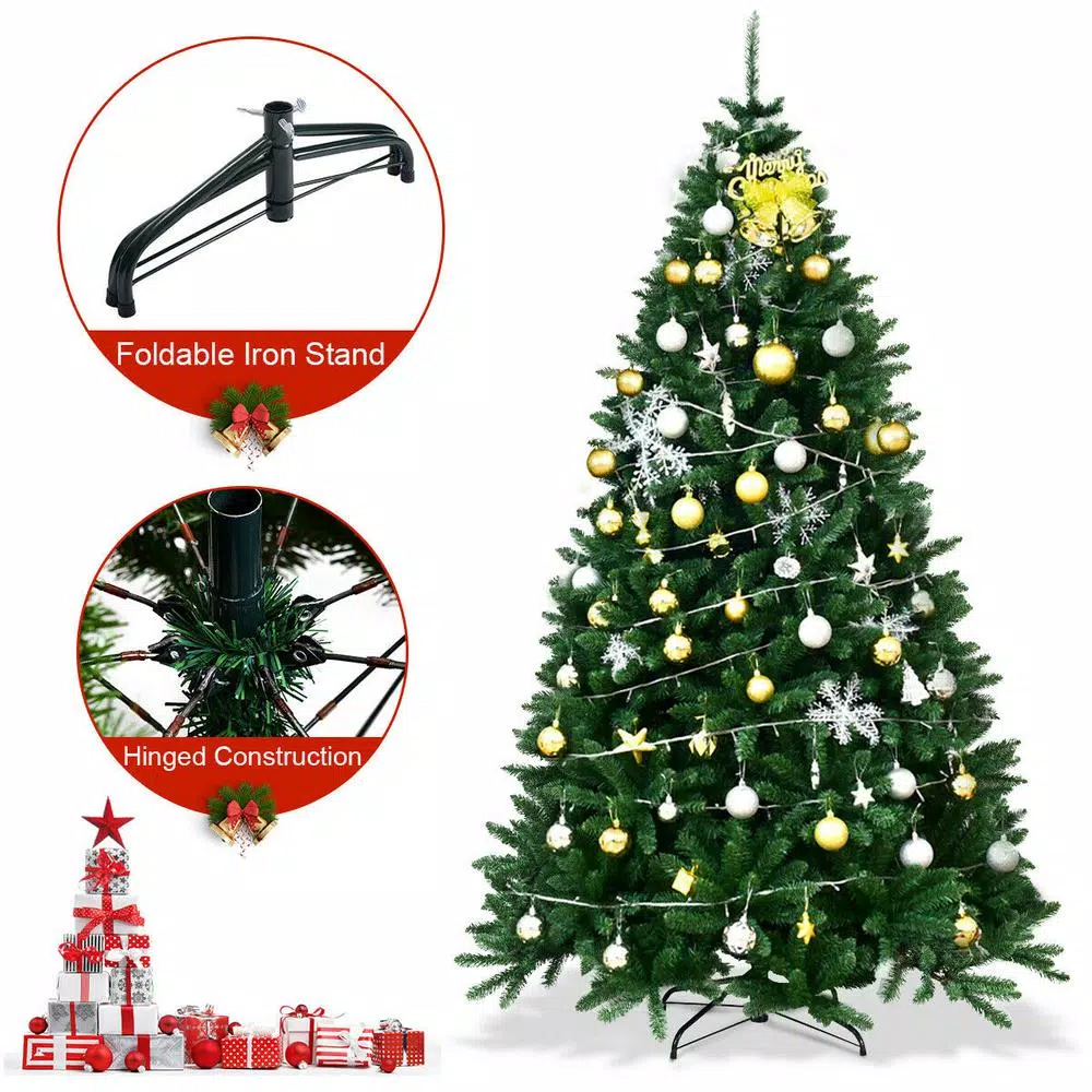 Costway 7.5 ft. Unlit Douglas Fir Artificial Christmas Tree with 2254 Tips