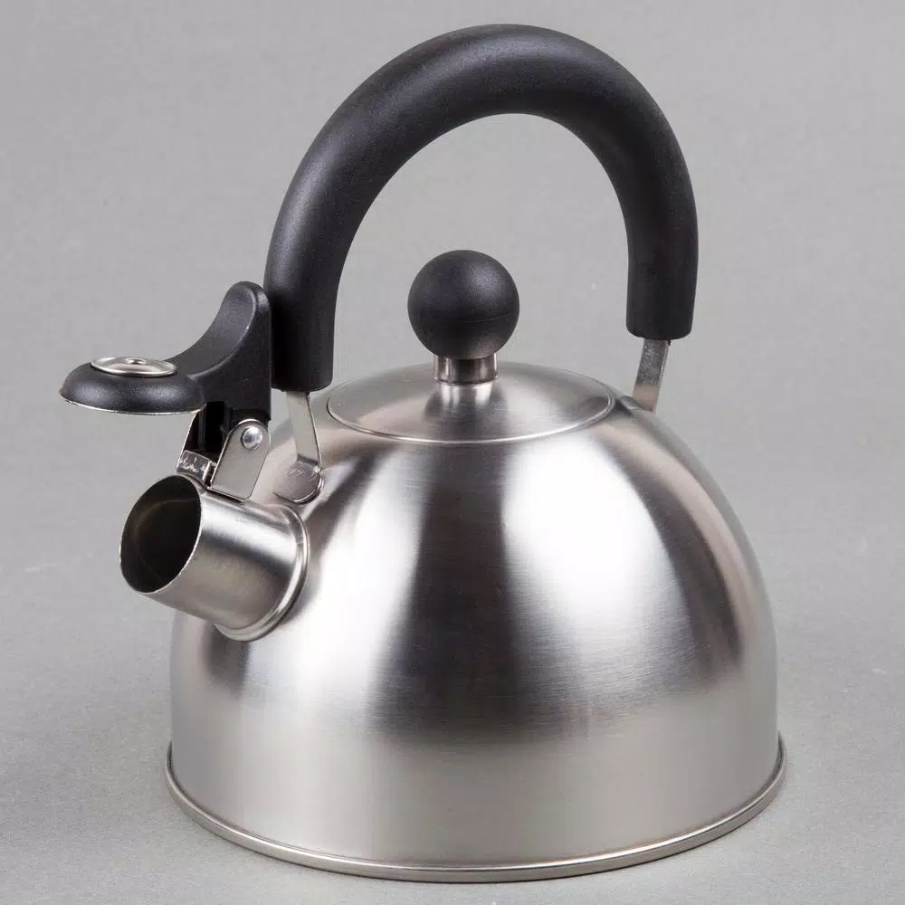 Creative Home Simplicity 6-Cup Brushed Stainless Steel Stovetop Tea Kettle with Whistle