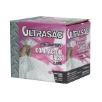 Ultrasac 15 Gallon Compactor Bags, 2.5 Mil Thick, White (40 Count) thumbnail 1