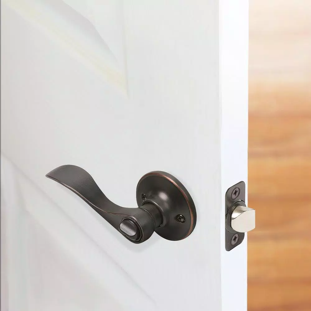 Design House Springdale Oil-Rubbed Bronze Privacy Bed/Bath Door Lever