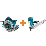 Makita 5007MG 7-1/4 in. 15 Amp Magnesium Corded Circular Saw & AN924 21-Degree Framing Nailer Combo Kit thumbnail 1