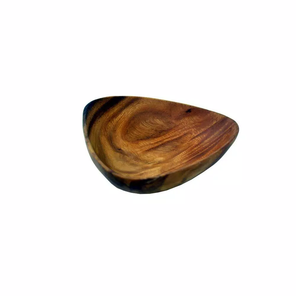 Acaciaware 6-Piece Handcrafted Acacia Wood 3-Sided Dip and Nut Bowl Set, 6 in.