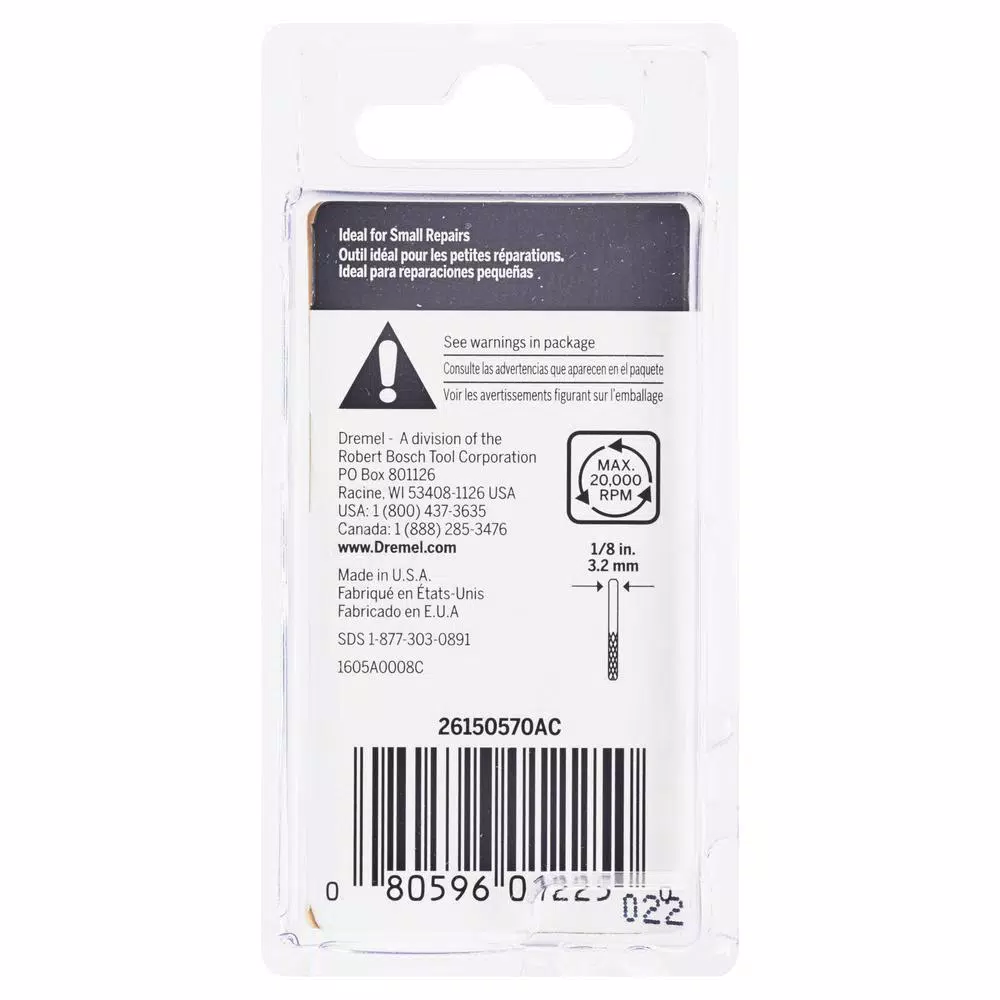 Dremel Carbide Grout Removal Rotary Tool Bit, 1/8 in. Shank, for Wall and Floor Tile Repair
