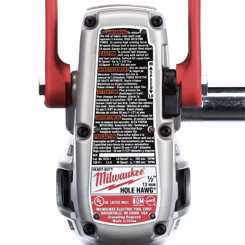 Milwaukee 7.5 Amp 1/2 in. Hole Hawg Corded Right Angle Drill Kit with Case