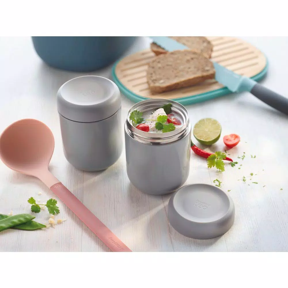 BergHOFF Leo .53 Qt. Gray Stainless Steel Food Container, Leak-Proof Double-Walled Insulated Canister