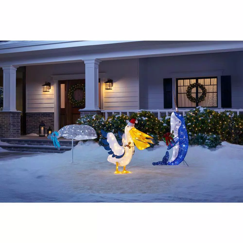 Home Accents Holiday 32-in. LED Pelican Yard Decoration with 105 Warm White Lights