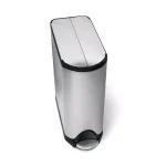 simplehuman 40L Butterfly Step-On Recycling Trash Can, Brushed Stainless Steel thumbnail 3