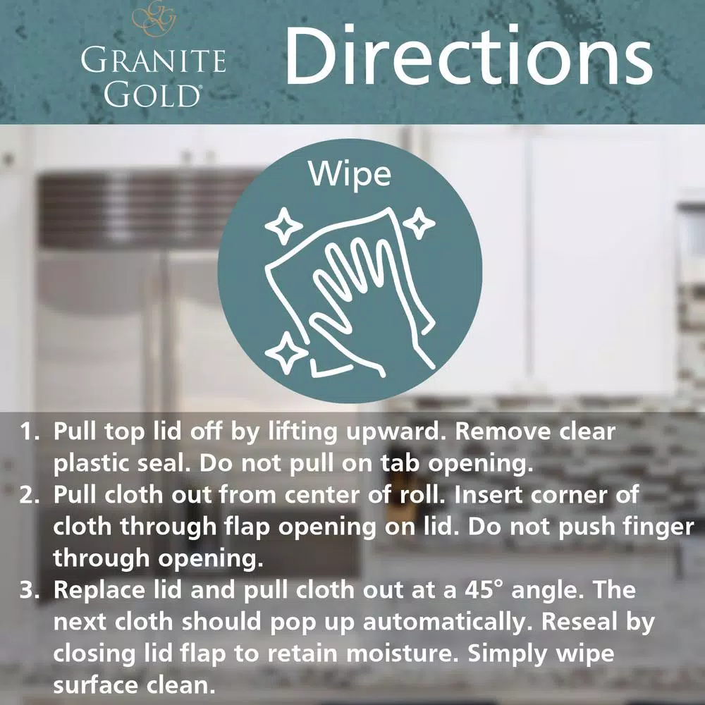 Granite Gold All-Surface Cleaner Wipes, 40-Count