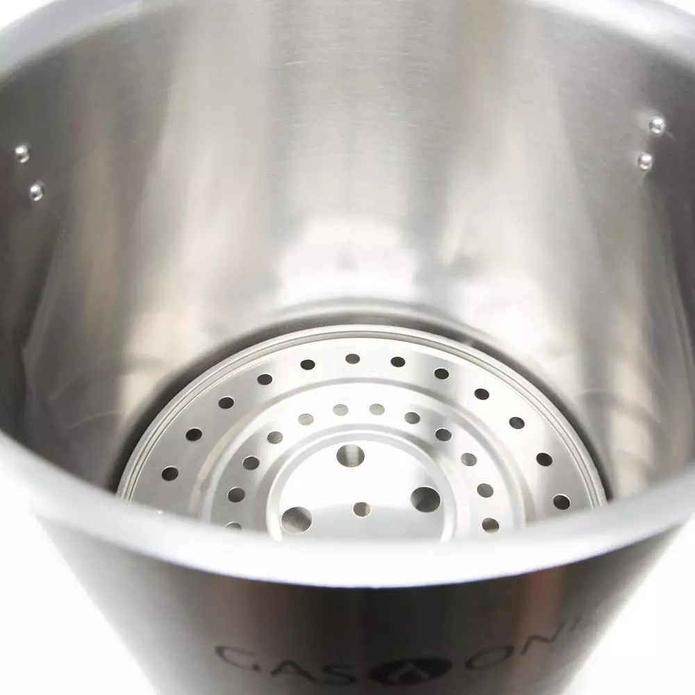 Gas One 32 Qt. Stainless Steel Stock Pot Set with Lid and Steamer Rack