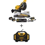 DEWALT FLEXVOLT 12 in. Brushless Sliding Compound Miter Saw Kit with (2) 6.0 Ah Batteries & Jobsite Radio thumbnail 1
