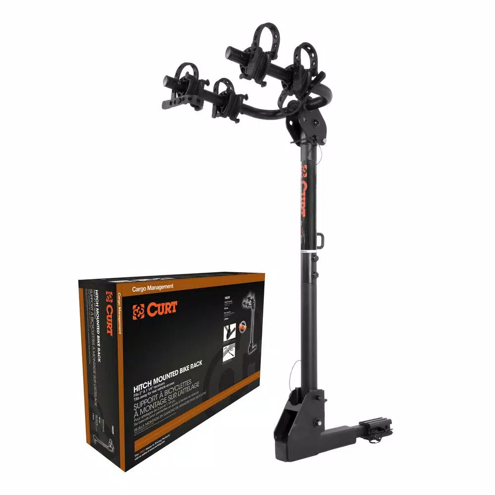 CURT 2-Bike Hitch Mounted Bike Rack with Adjustable Shank and Tilt-Down Design