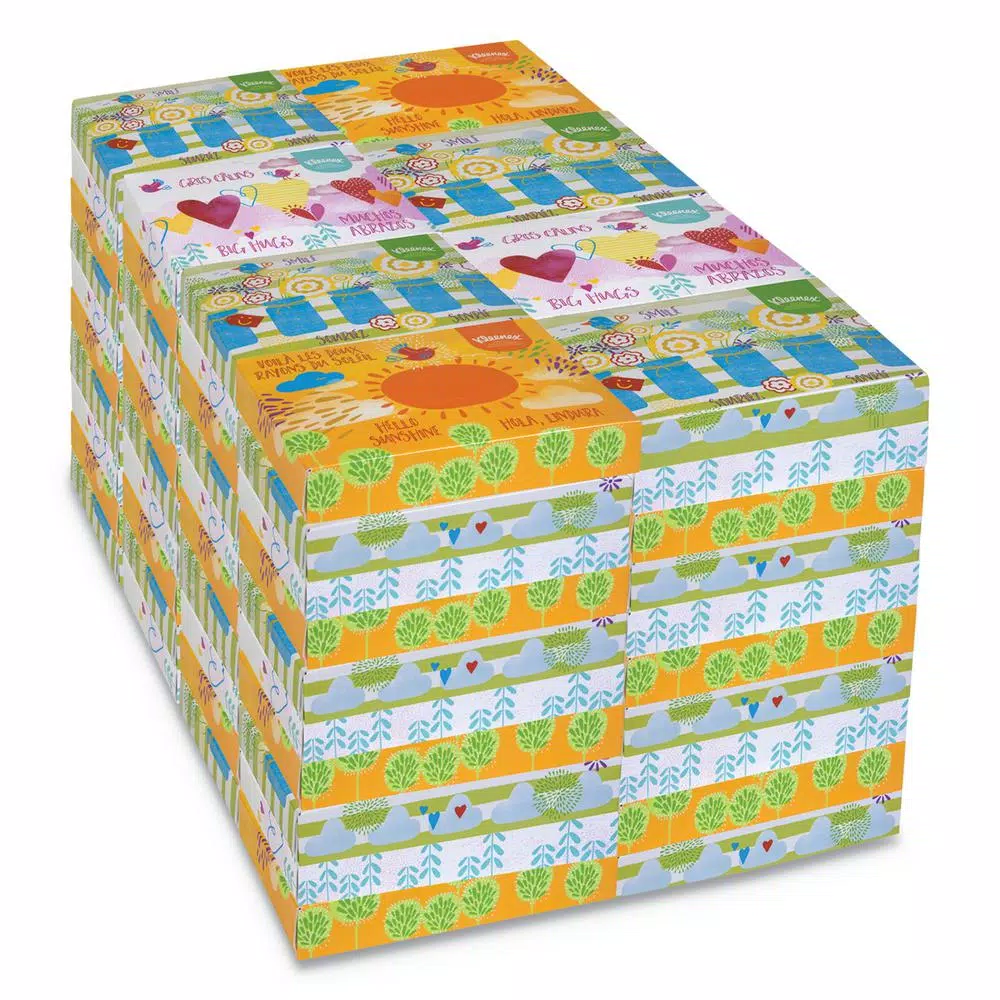 Kleenex Junior 2-Ply Facial Tissue, 40 Tissues per Box, 80 Boxes per Carton