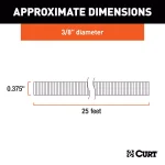 CURT 3/8" Convoluted Slit Loom Tubing, 25ft Black Wire Conduit thumbnail 6