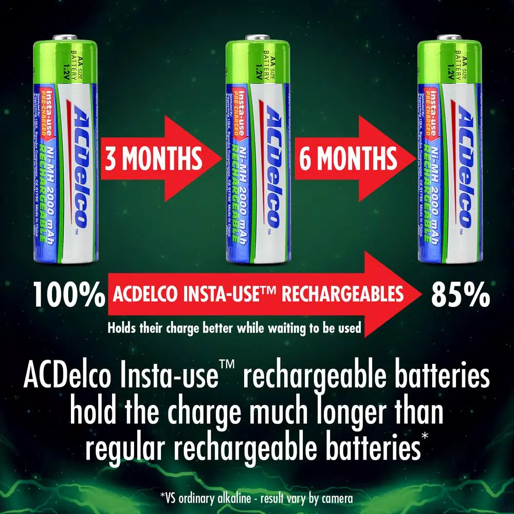 ACDelco AA/AAA NiMH Rechargeable Quick Charger Kit with 2 AA Batteries