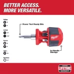 Milwaukee 8-in-1 Compact Multi-Bit Screwdriver Set with Power Groove Bits thumbnail 2