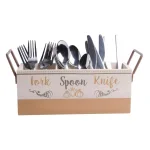 Home Essentials Harvest Devotions 3-Section Wood Caddy Condiment Server with Handles thumbnail 2