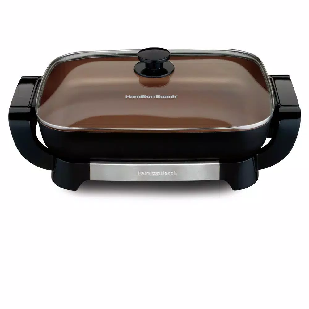 Hamilton Beach Durathon Ceramic 180 sq. in. Electric Skillet with Removable Pan, Black