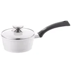 Berndes SignoCast Pearl 2 Qt. Cast Aluminum Ceramic Nonstick Sauce Pan with Glass Lid, White thumbnail 1