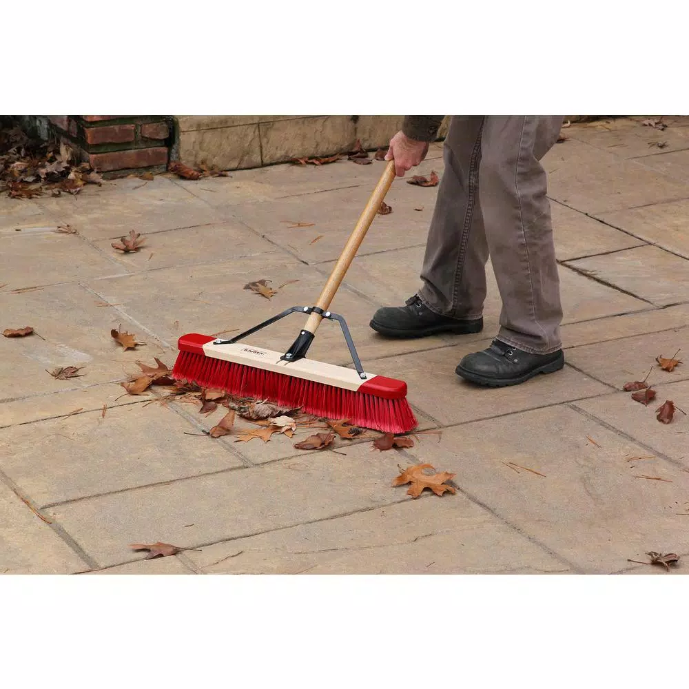 Harper 24 in. All-Purpose Push Broom with 60 in. Lacquered Hardwood Handle