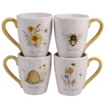 Certified International Bee Sweet 4-Piece Earthenware Mug Set, 22 oz. Multicolored Seasonal Mugs thumbnail 1