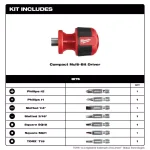 Milwaukee 2-Piece Multi-Bit Screwdriver Set: 9-in-1 Ratcheting & 8-in-1 Compact Drivers thumbnail 3