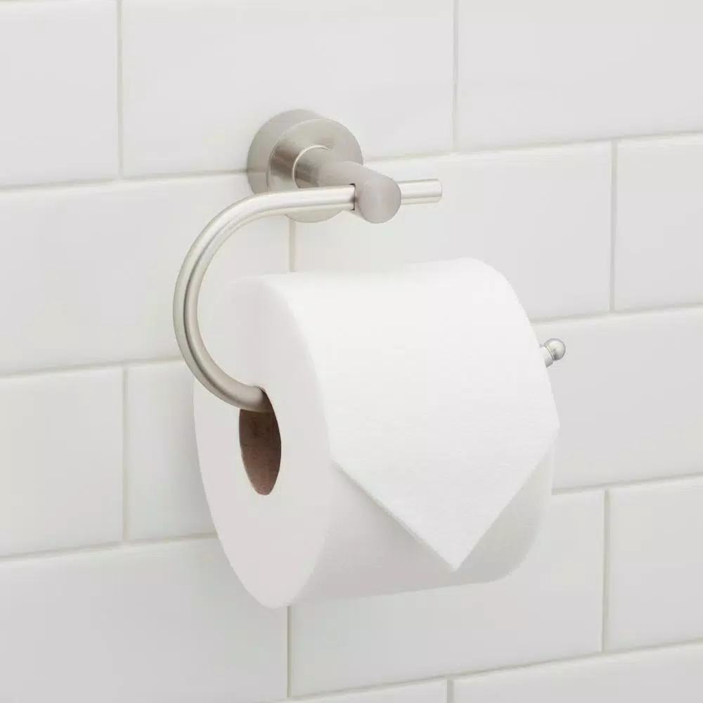 Glacier Bay Innburg Single Post Toilet Paper Holder, Brushed Nickel