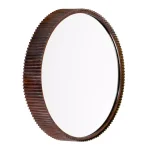 Aspire Home Accents Harrison 23 in. Round Corrugated Metal Accent Mirror with Rust Finish thumbnail 2