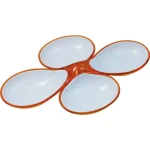 Southern Homewares 2-Piece Divided Serving Dish Candy Plate, White and Orange thumbnail 1