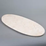 Creative Home Champagne Marble Oval Serving Board - 20" Natural Stone Cheese & Dessert Tray thumbnail 2