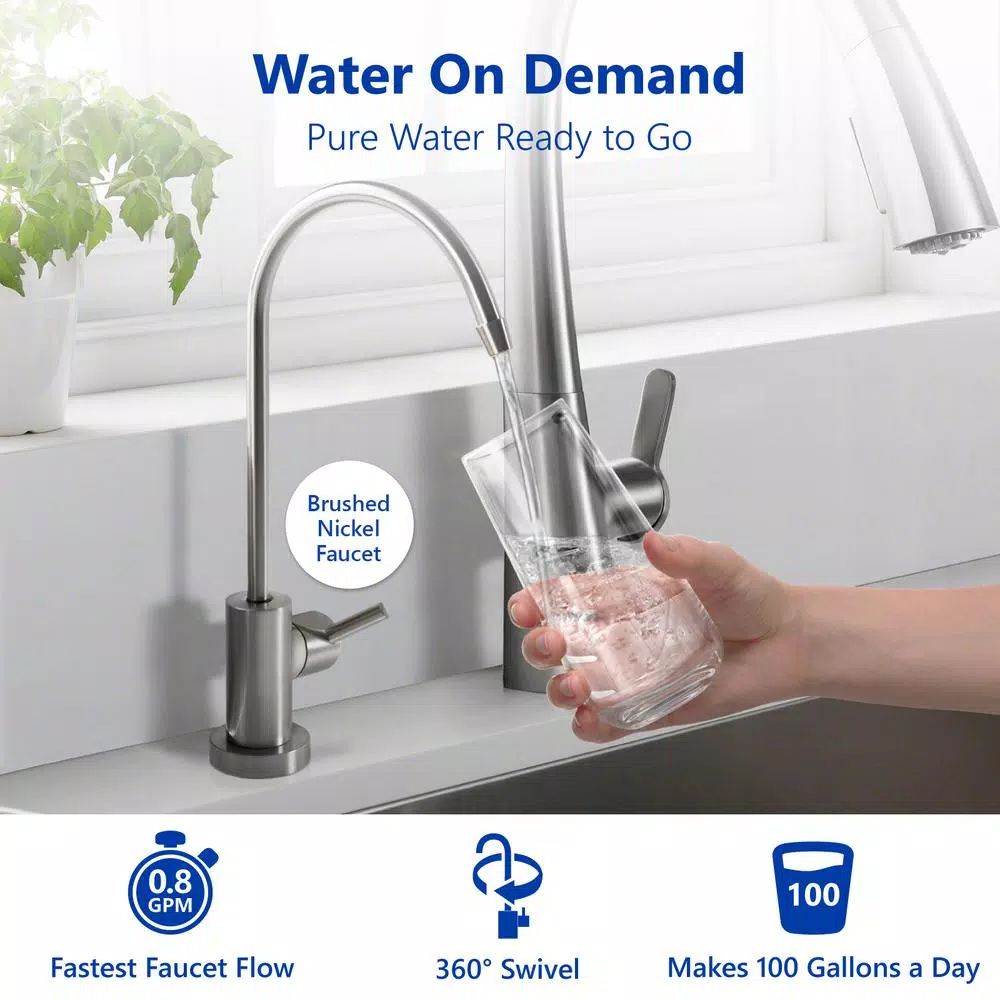 Express Water 5-Stage Reverse Osmosis Water Filtration System with Faucet and 4 Gallon Tank, 100 GPD