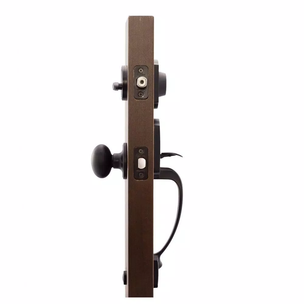 Copper Creek Heritage Black Door Handleset with Waverlie Lever Trim