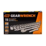 GEARWRENCH 19-Piece 1/2 in. Drive SAE Socket Set with 84-Tooth Ratchet thumbnail 4