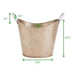 Mind Reader Copper Plated Galvanized Oval Beverage and Ice Bucket with Handles thumbnail 7