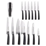 SCHMIDT BROS. Schmidt Brothers Carbon 6 15-Piece German Stainless Steel Cutlery Set with Acacia Wood Downtown Knife Block thumbnail 4