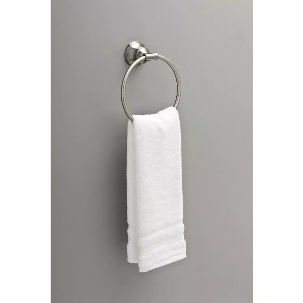 Delta Starmount Brushed Nickel Towel Ring with SpotShield Technology