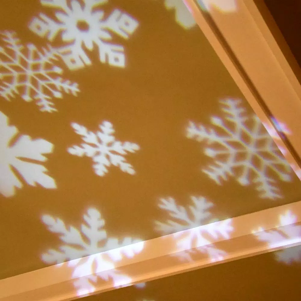 LUMABASE LED White Snowflake Projector Light - Rotating Indoor/Outdoor Holiday Decor