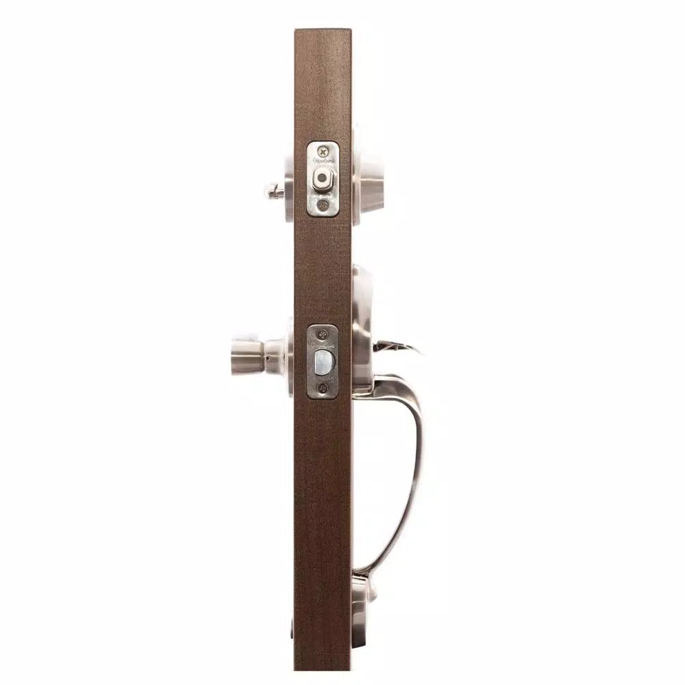 Copper Creek Mid Century Modern Satin Stainless Lever Door Handleset, Right-Hand Scandinavian Trim