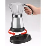 DeLonghi De'Longhi Moka Maker 6-Cup Italian Espresso Machine, Black Stainless Steel thumbnail 3