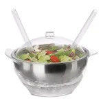 Classic Cuisine 5-Piece Salad Bowl Serving Set with Ice Chamber and Utensils thumbnail 2
