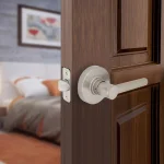Defiant Highland Satin Nickel Passage Door Lever with Round Rose thumbnail 2