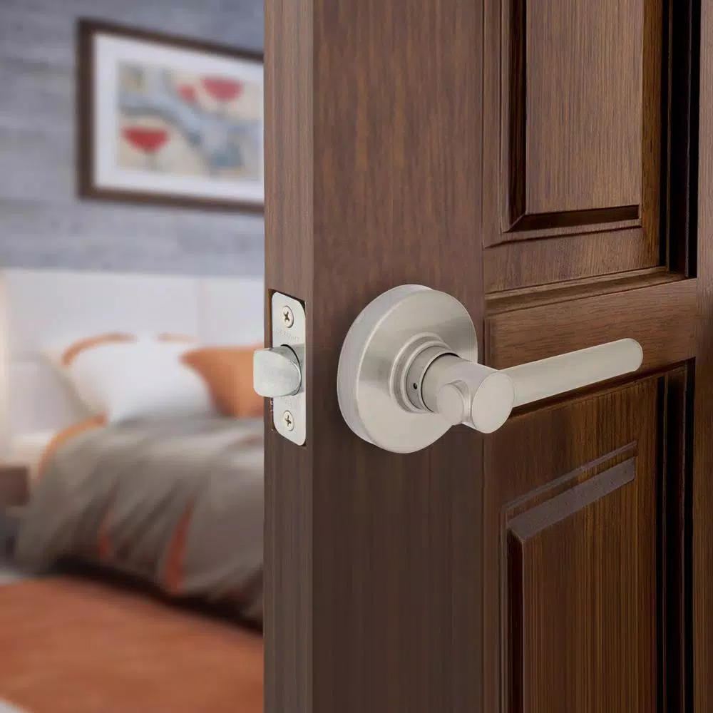 Defiant Highland Satin Nickel Passage Door Lever with Round Rose