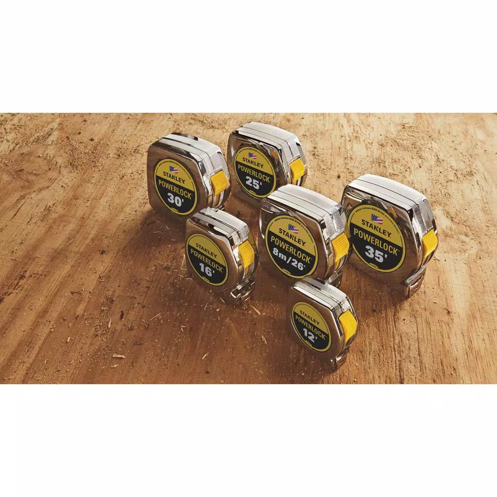 Stanley 30 ft. PowerLock Tape Measure with Mylar Coating and Stud-Center Markings
