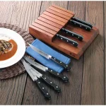 Cangshan V2 Series 5 in. Steak Knife Set with Acacia Wood Block, 9-Piece Set thumbnail 4